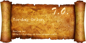 Torday Orion névjegykártya